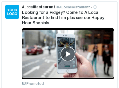Restaurants - AdParlor Twitter Video Post: Looking for a Pidgey? Pokemon Go.