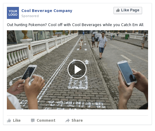 Cold Beverage - AdParlor Facebook Video Post: Out Hunting Pokemon. Pokemon Go.