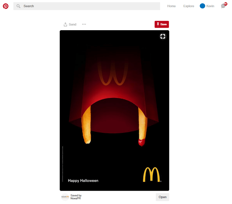 McDonald's Halloween Pinterest Ad