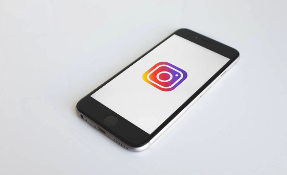 Image of phone with instagram logo 