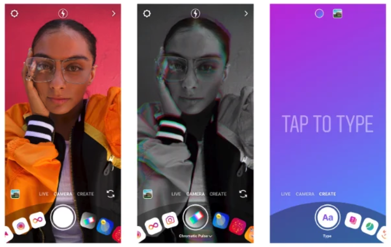 Example of new create mode on Instagram stories
