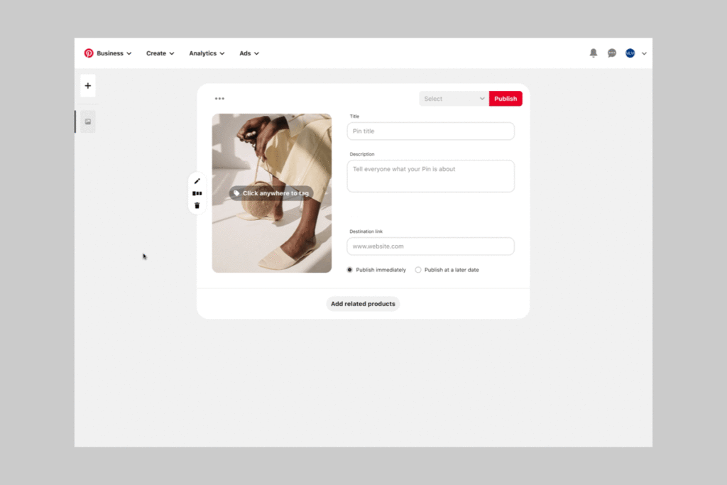 Pinterest new product tagging